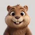 Cartoon beaver, one of the Okanagan Landing crew