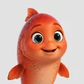 Cartoon salmon, one of the Okanagan Landing crew