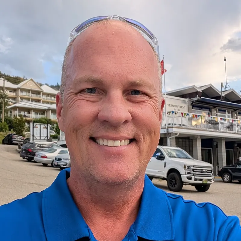 Sean Phillips at the Vernon Yacht Club, across Okanagan Landing Road from The Mandalay